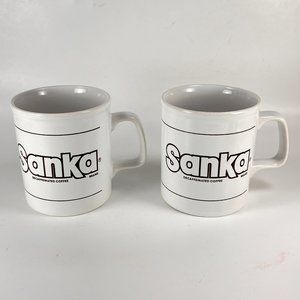 Vtg Sanka Brand Coffee Tea Cup Mug Kiln Craft Staffordshire Advertising Lot of 2